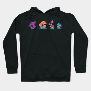 Retro Colorful Mushroom Pattern Hoodie